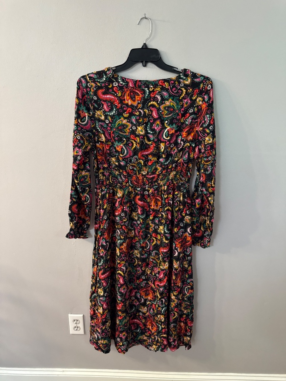 Croft & Barrow Plus Size Long Sleeve Smock Waist Midi Dress - Size 0x - Picture 3 of 6
